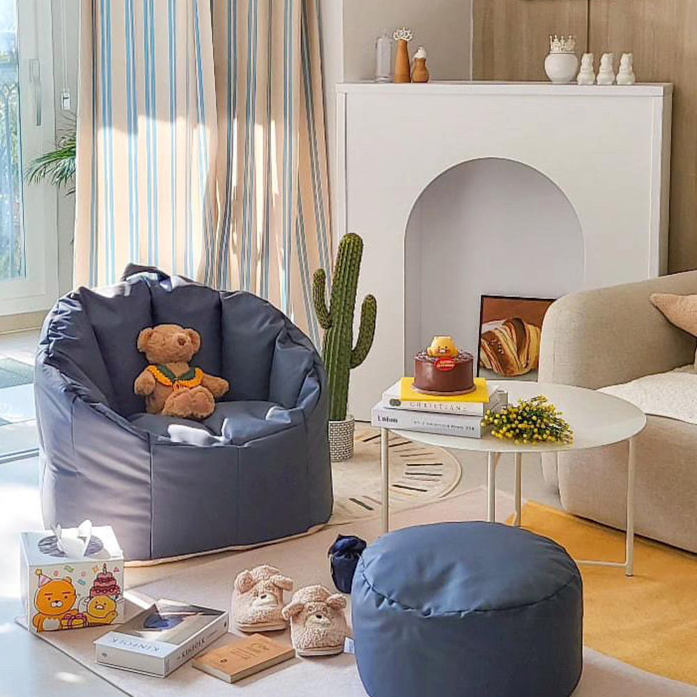 유즈 펄쉘 1인용 빈백 소파 스툴 발쿠션 세트 (모데즈 빈백 어덜트)