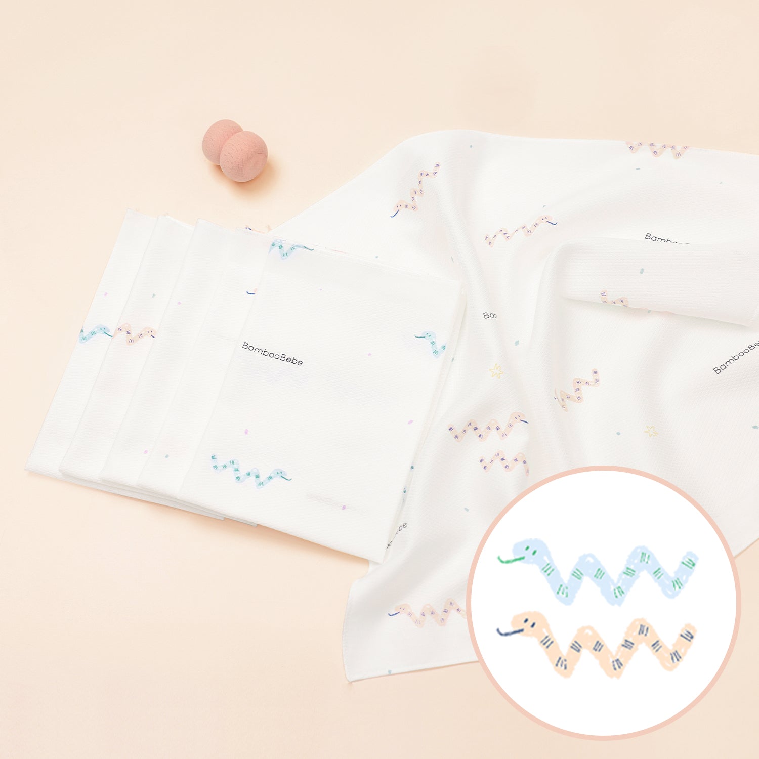 밤부베베 시그니처 엠보 손수건 유쾌한 배얌이 (6장)