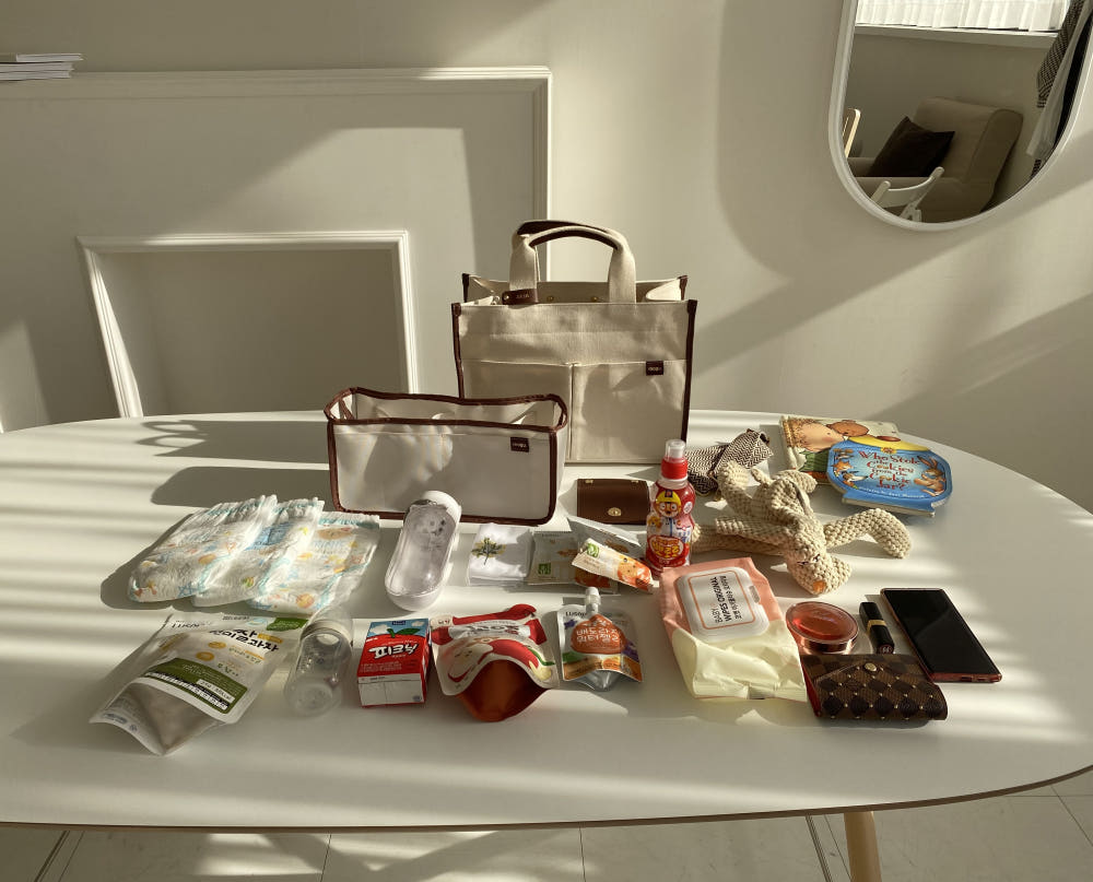 모구 기저귀 가방 모구백 (유모차 고리+보냉백 포함)