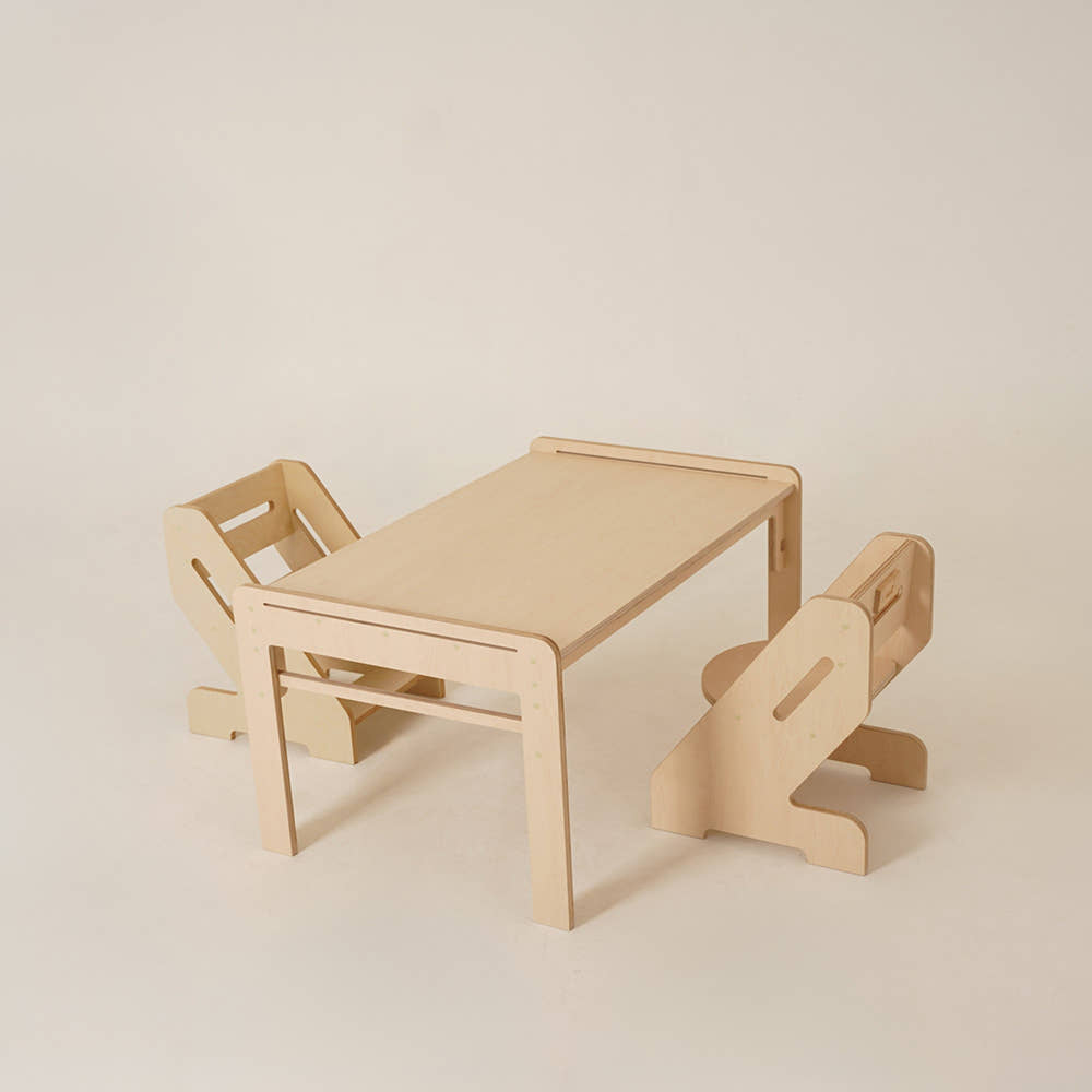[르파파] 2인용 쁘띠머블 자작 원목 아기 유아 책상 의자 테이블 세트 STEP 2